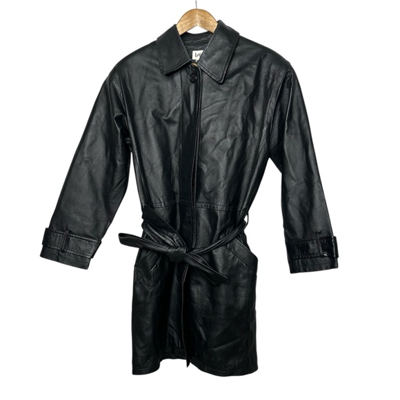 Vintage Jackets & Blazers - Bagatelle Vintage Y2K Women's Black Leather longline  Jacket Size 10